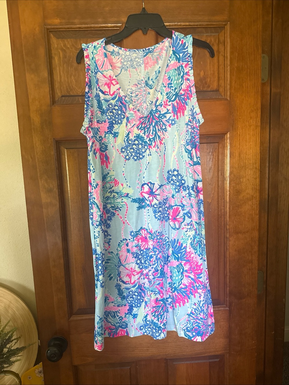 Lilly Pulitzer Pastel Floral Tunic in Light Blue, Pink & Aqua Size Large
